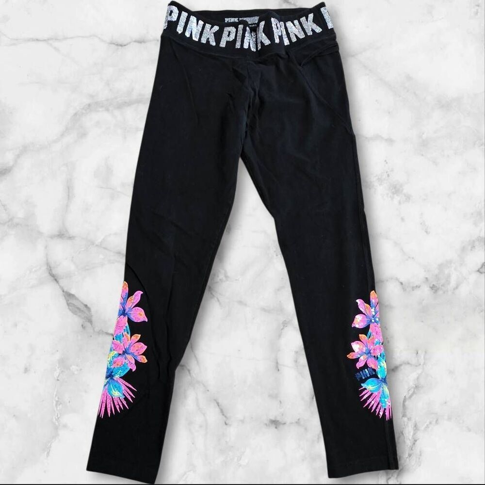 Victoria Secret Pink Bling Sequin Leggings Size Medium